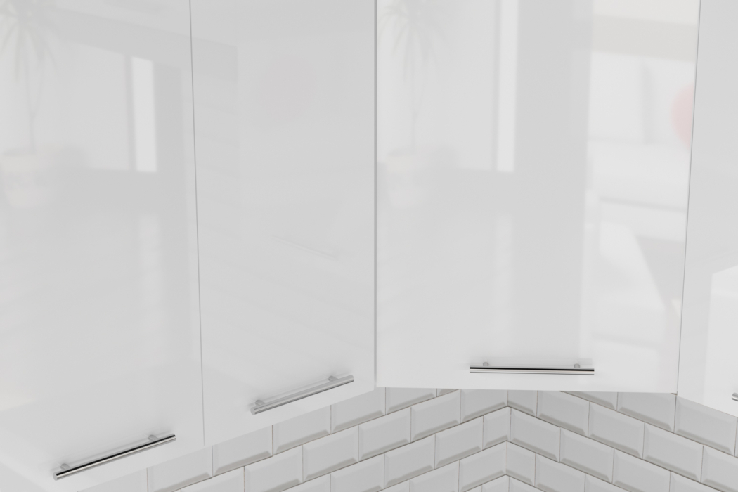 Кухонные гарнитуры, Кухонный гарнитур Терция мега прайм 1,2 х 1,6 м Белый глянец/Бетон Светлый ЛДСП