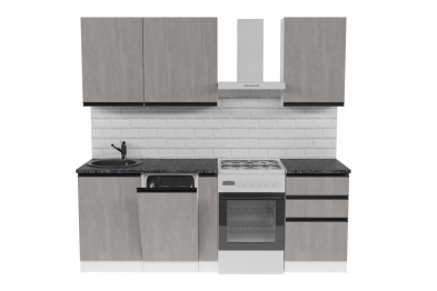 Кухонный гарнитур Сюита стандарт 1,6 м Бетон светлый ЛДСП