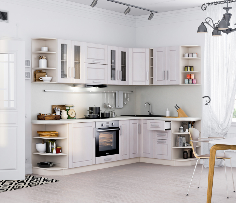 Лидеры продаж модульных кухонь, Регина Риф белоснежный 2700*1650