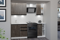 Кухонные гарнитуры, Кухонный гарнитур Ноктюрн медиум 1,4 м Бетон темный ЛДСП