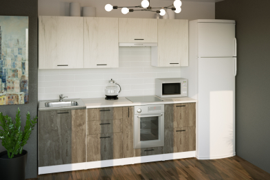 Кухонный гарнитур Сиена компакт 2,2 м Дуб грей/Бетон темный ЛДСП