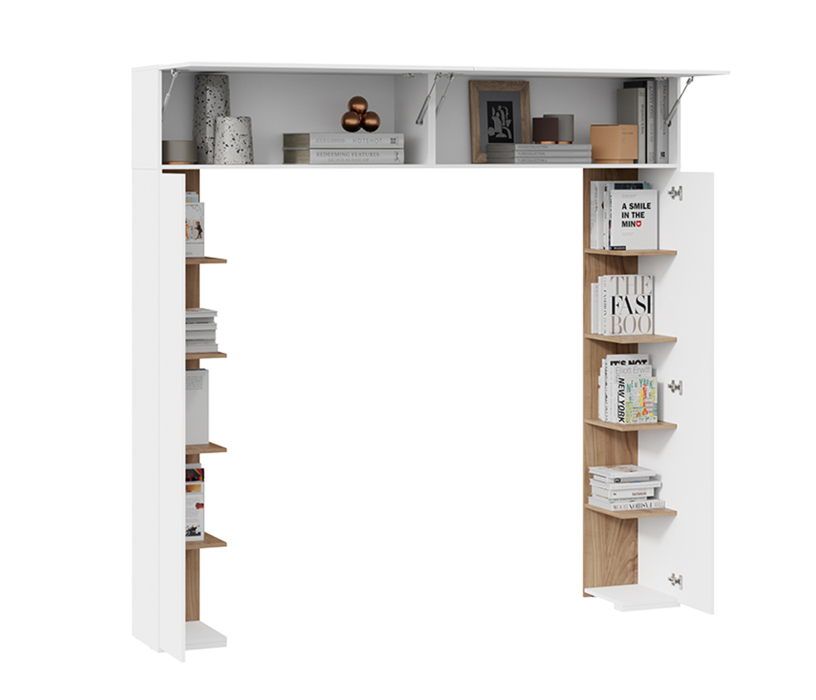 Детские полки, Шкаф навесной со стеллажами с декоративными панелями Порто