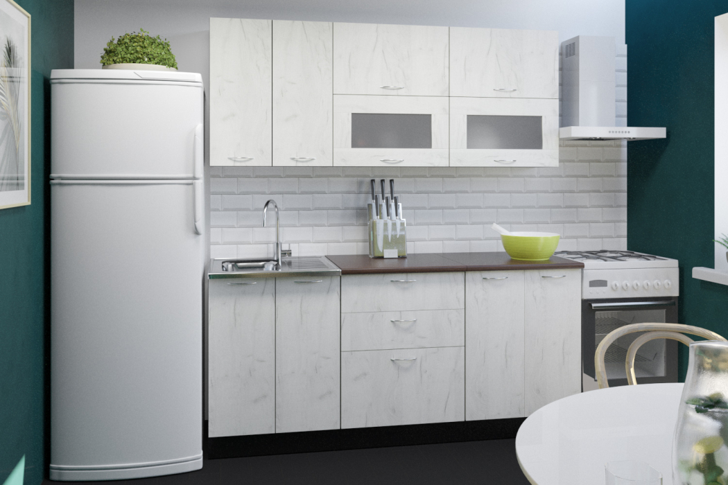 Кухонные гарнитуры, Кухонный гарнитур Лоретта макси 1,8 м Дуб грей ЛДСП