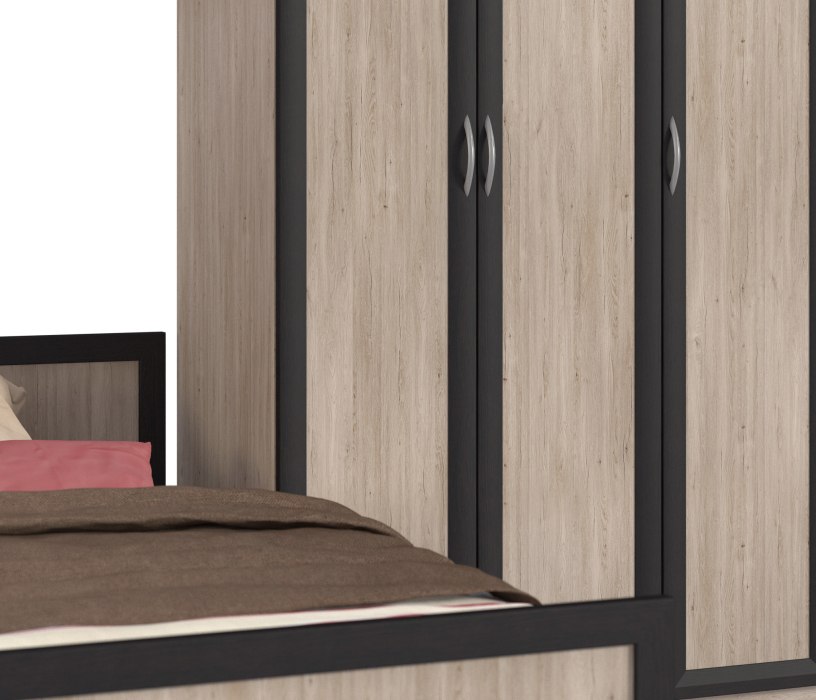 Спальные гарнитуры, Джорджия Дуб Санремо набор (шкаф + кровать + тумба)