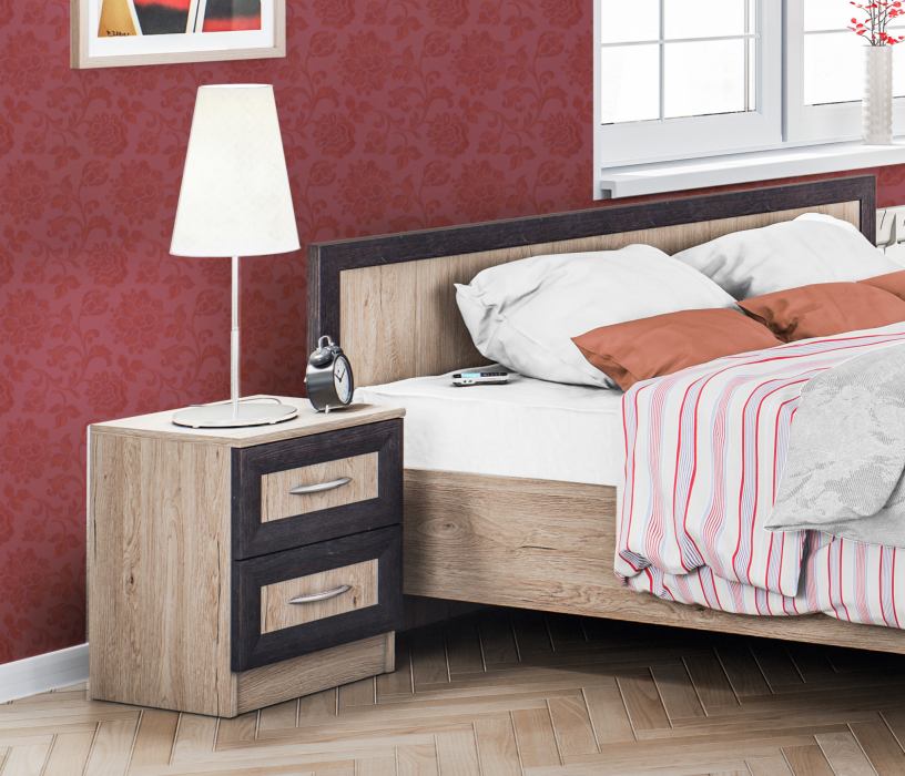 Спальные гарнитуры, Джорджия Дуб Санремо набор с кроватью 1400