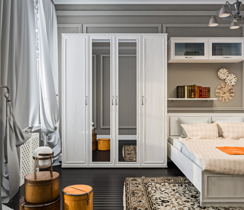 В гостиную, Шкаф 4-х дверный Флоренция СБ-2389