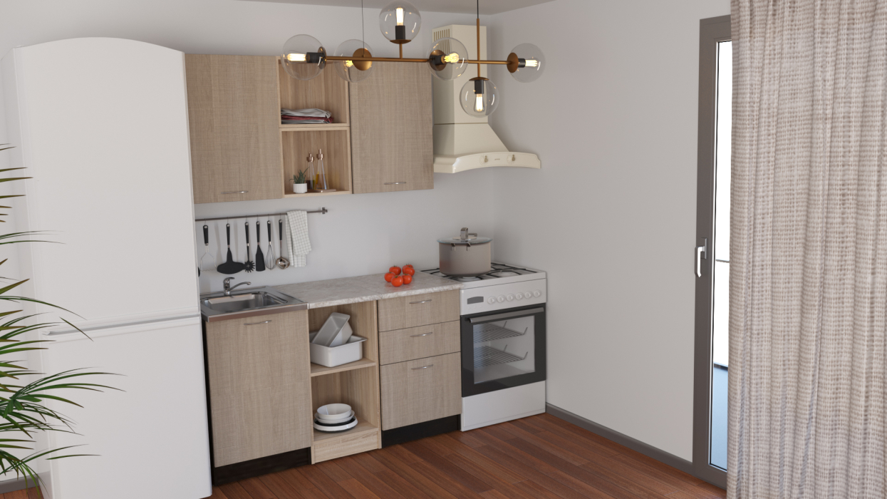 Кухонные гарнитуры, Кухонный гарнитур Надежда медиум 4 1,4 м ЛДСП