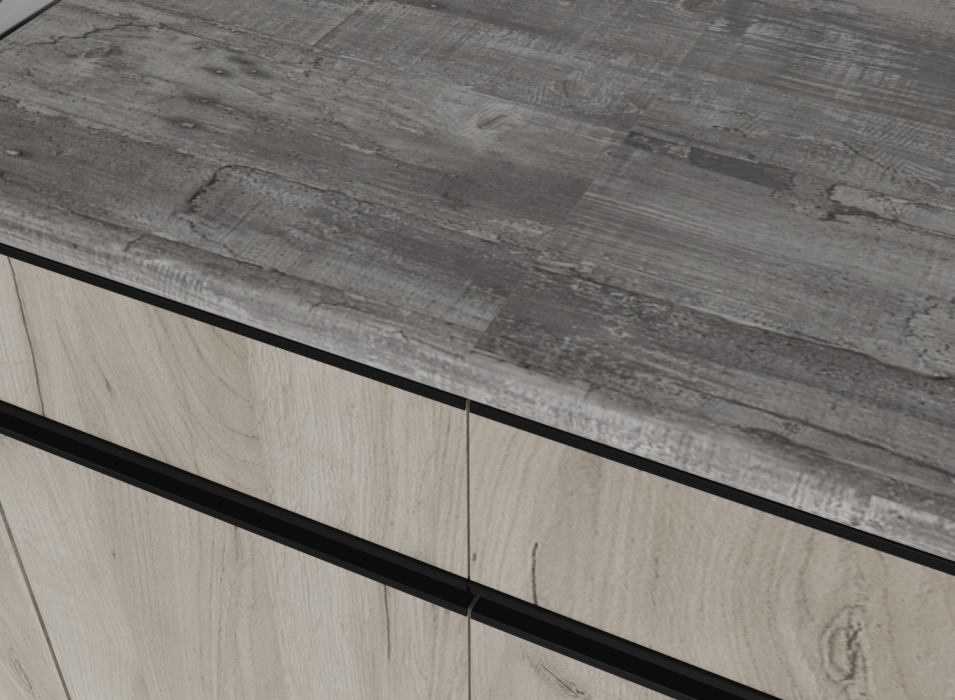 Кухонные гарнитуры, Кухонный гарнитур Паола медиум 1,4 м Дуб грей/Дуб Браун ЛДСП