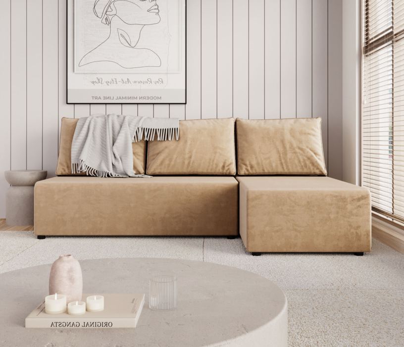 Диваны угловые, Диван-кровать Комо угловой, микровелюр