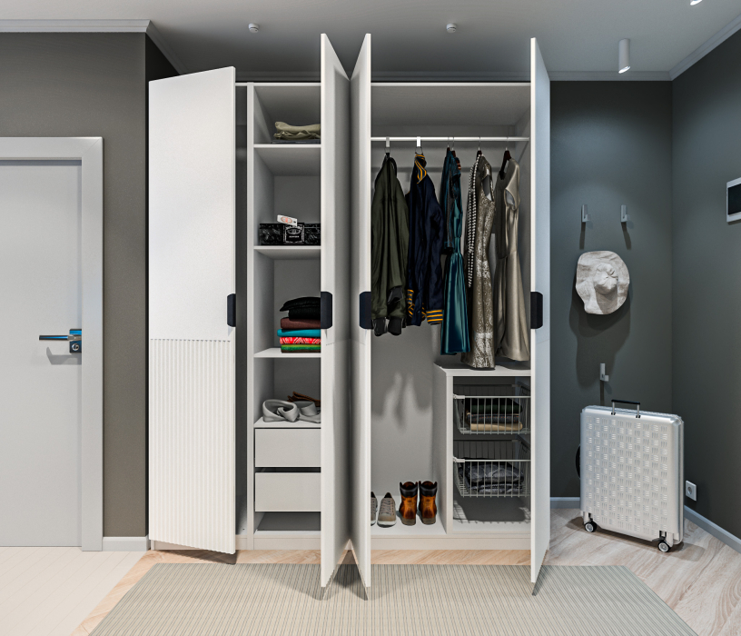 Для одежды, Шкаф 4-дверный 2м МАКС Джаз Белый