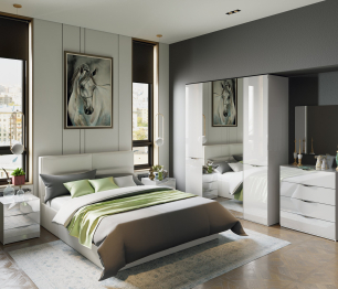 Шкаф для одежды (двери зеркало)  Глосс