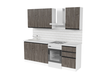 Кухонный гарнитур Ноктюрн стандарт 1,6 м Бетон темный ЛДСП