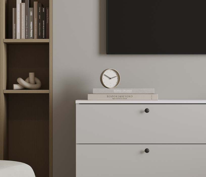 Комоды, Комод Тренд СБ-3442 6 ящиков Белый Альпийский/Серый перламутровый