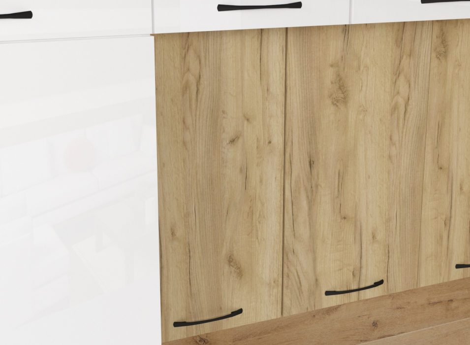 Кухонные гарнитуры, Кухонный гарнитур Жасмин гранд прайм 2,1 х 2,7 м Белый глянец ЛДСП