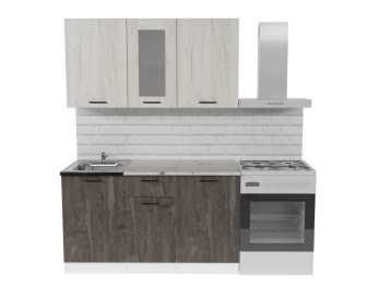 Кухонный гарнитур Сиена медиум 1,4 м Дуб грей/Бетон темный ЛДСП