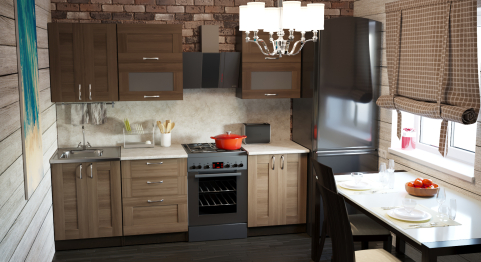 Кухонный гарнитур Кира макси 1,8 м Квадро Шимо темный ЛДСП