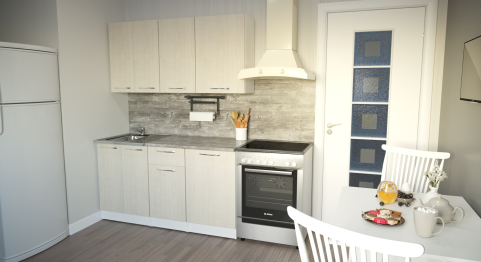 Кухонный гарнитур Лариса нормал 1 1,5 м Латте ЛДСП