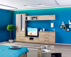 Стенки для гостиной, Гостиная Веста Дуб Сонома L-3800