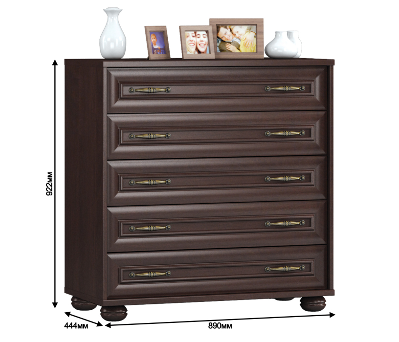 Комоды, Комод с 5-тью ящиками Верди СБ-1452