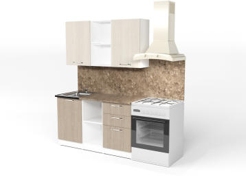 Кухонный гарнитур Ольга медиум 4 1,4 м Латте / Карамель ЛДСП