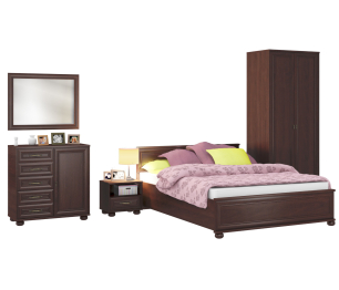 Верди спальня (шкаф 2х дв + кровать + комод + тумба)