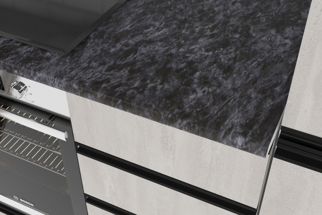 Кухонные гарнитуры, Кухонный гарнитур Сюита люкс 3,0 м Бетон темный ЛДСП