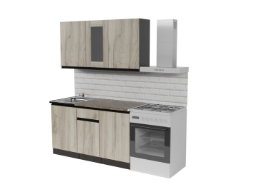 Кухонный гарнитур Равенна медиум 1,4 м Дуб браун ЛДСП