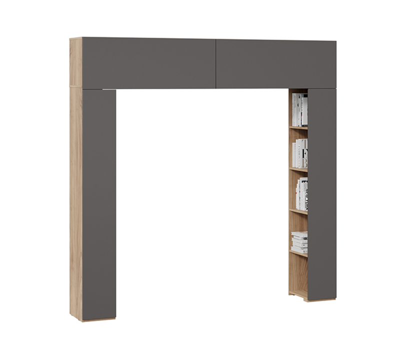 Закрытые, Шкаф навесной со стеллажами Порто