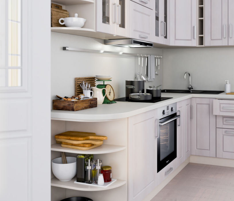 Лидеры продаж модульных кухонь, Регина Риф белоснежный 2700*1650