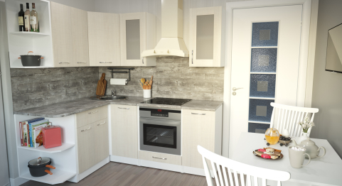 Кухонный гарнитур Лариса прайм 3 1,5 х 2,0 м Латте ЛДСП